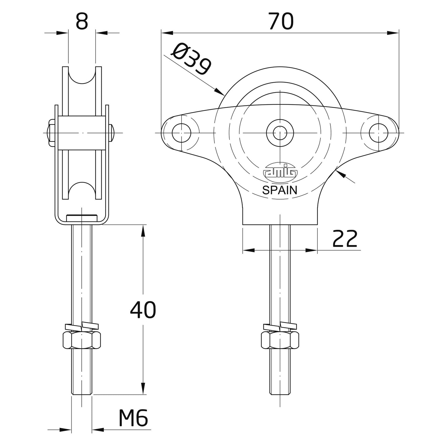 POLEA METALICA MODELO 3 AMIG