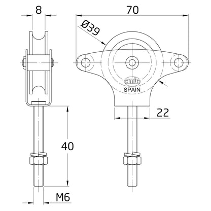 POLEA METALICA MODELO 3 AMIG