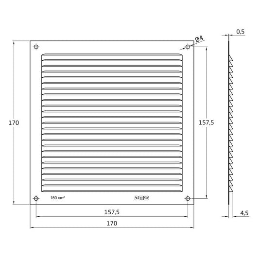 Rejilla AMIG modelo 3 referencia 20185, 170 x 170 mm