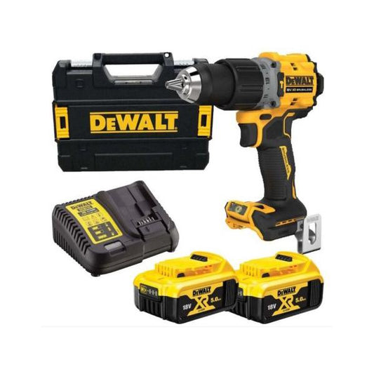 TALADRO PERCUTOR SIN ESCOBILLAS XR 18V 2 BATERIAS 5AH Y MALETÍN TSTAK DEWALT