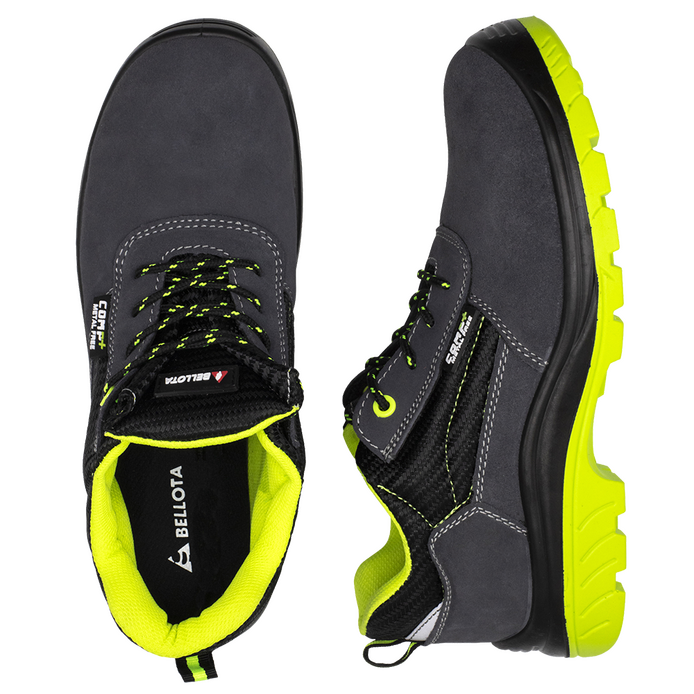 Zapato de seguridad Bellota Comp+ 72310 S1P — vistas superior y lateral