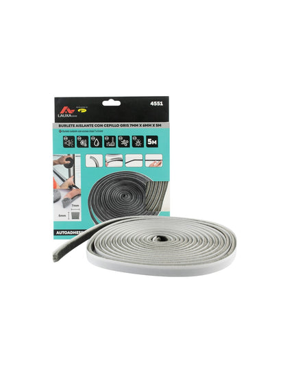 BURLETE ADHESIVO C/FLECO 6M VENTANAS