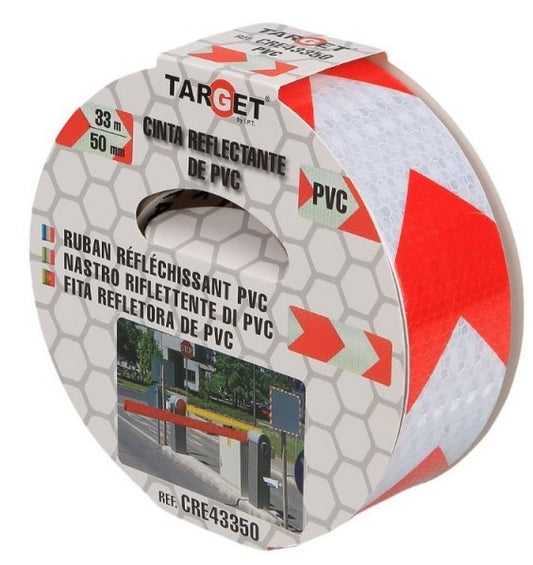 CINTA REFLECTANTE BICOLOR PVC ROJA/BLANCA IPT TARGET