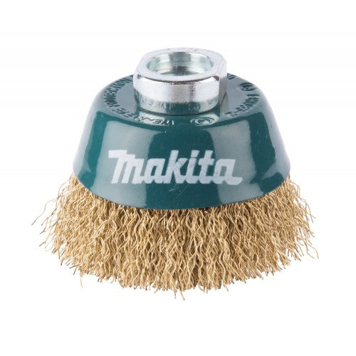 GRATA CONICA ONDULADA DE ACERO LATONADO 100MM-0.5MM-M14 MAKITA