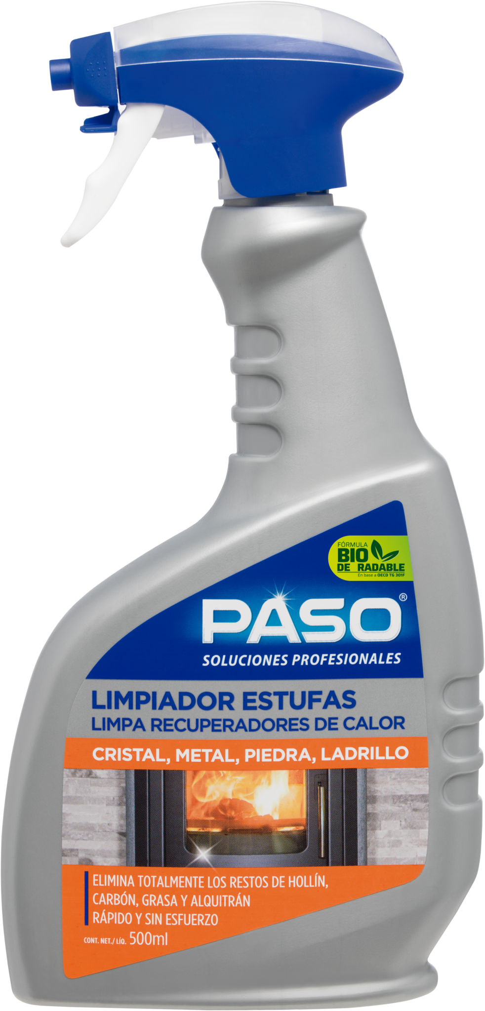 Envase de limpiador Paso para estufas y chimeneas 500 ml