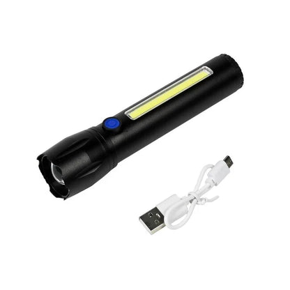 LINTERNA LED RECARGABLE USB TACTICA