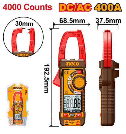 INGCO DCM62002 — PINZA AMPERIMETRICA CC/CA 400A