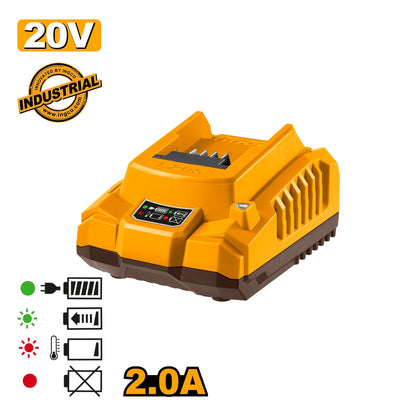 Cargador INGCO FCLI2001E de 20 V, componente del kit