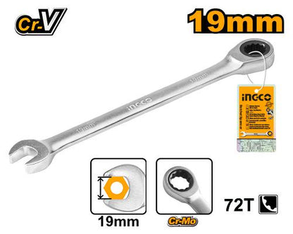 INGCO HCSPAR191 — LLAVE COMBINADA CARRACA 19mm