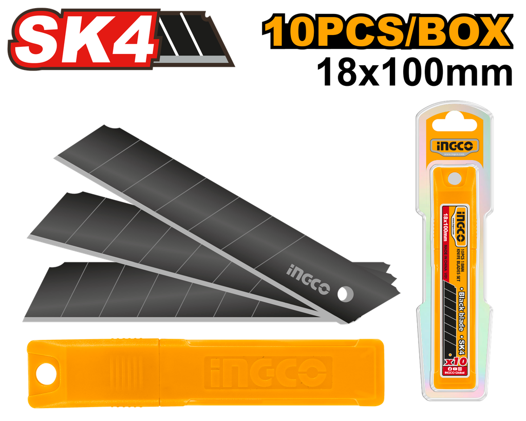 INGCO HKNCB181 — JUEGO 10 CUCHILLAS 18*100mm