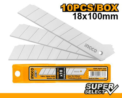 INGCO HKNSB112 — JUEGO 10 CUCHILLAS 18*100mm