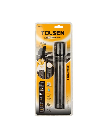 LINTERNA LED DE ALUMINIO ZOOM 550 LUMENS TOLSEN