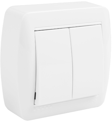 DOBLE CONMUTADOR DE SUPERFICIE 10AX250V MURAL SOLERA