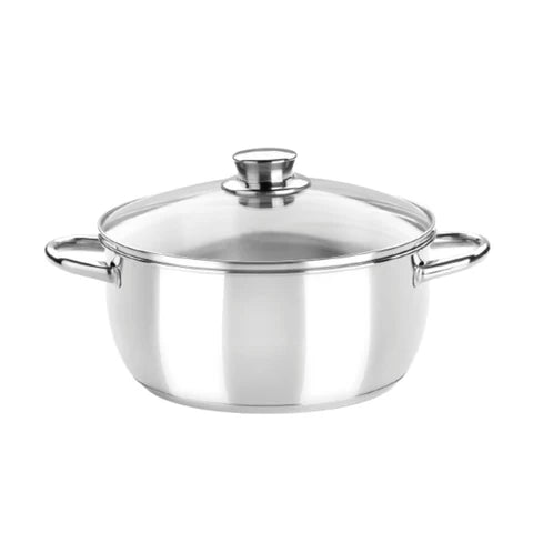 CACEROLA ALTA ACERO INOX CON TAPA CRISTAL OPTIMA