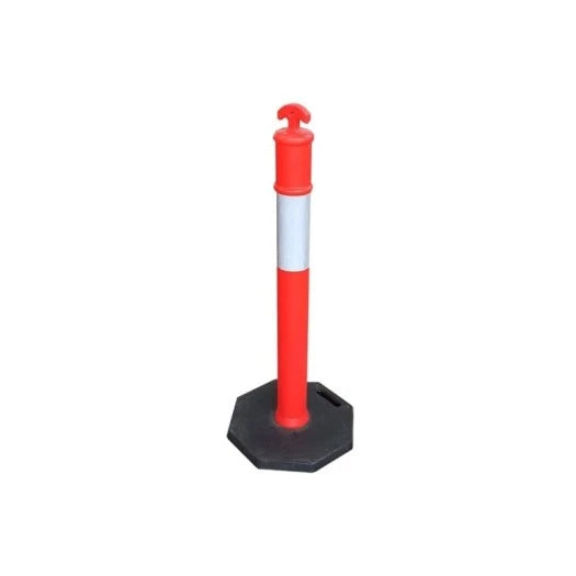 POSTE SEÑALIZACION CON BASE ROJO