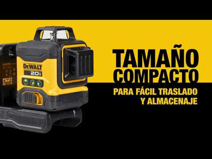 NIVEL LASER AUTONIVELANTE verde 3 lineas 360º con bateria 18v/2ah DCLE34031N, DeWALT