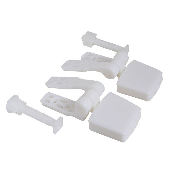 Bisagras y fijaciones MSV 140333 blancas para tapa de WC, conjunto de piezas