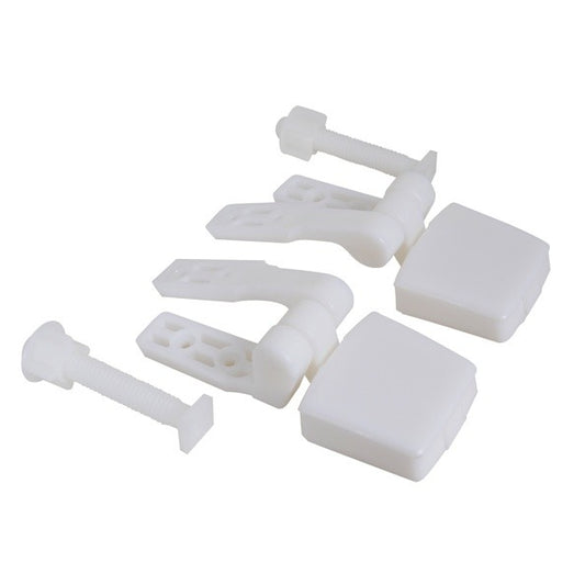 Bisagras y fijaciones MSV 140333 blancas para tapa de WC, conjunto de piezas
