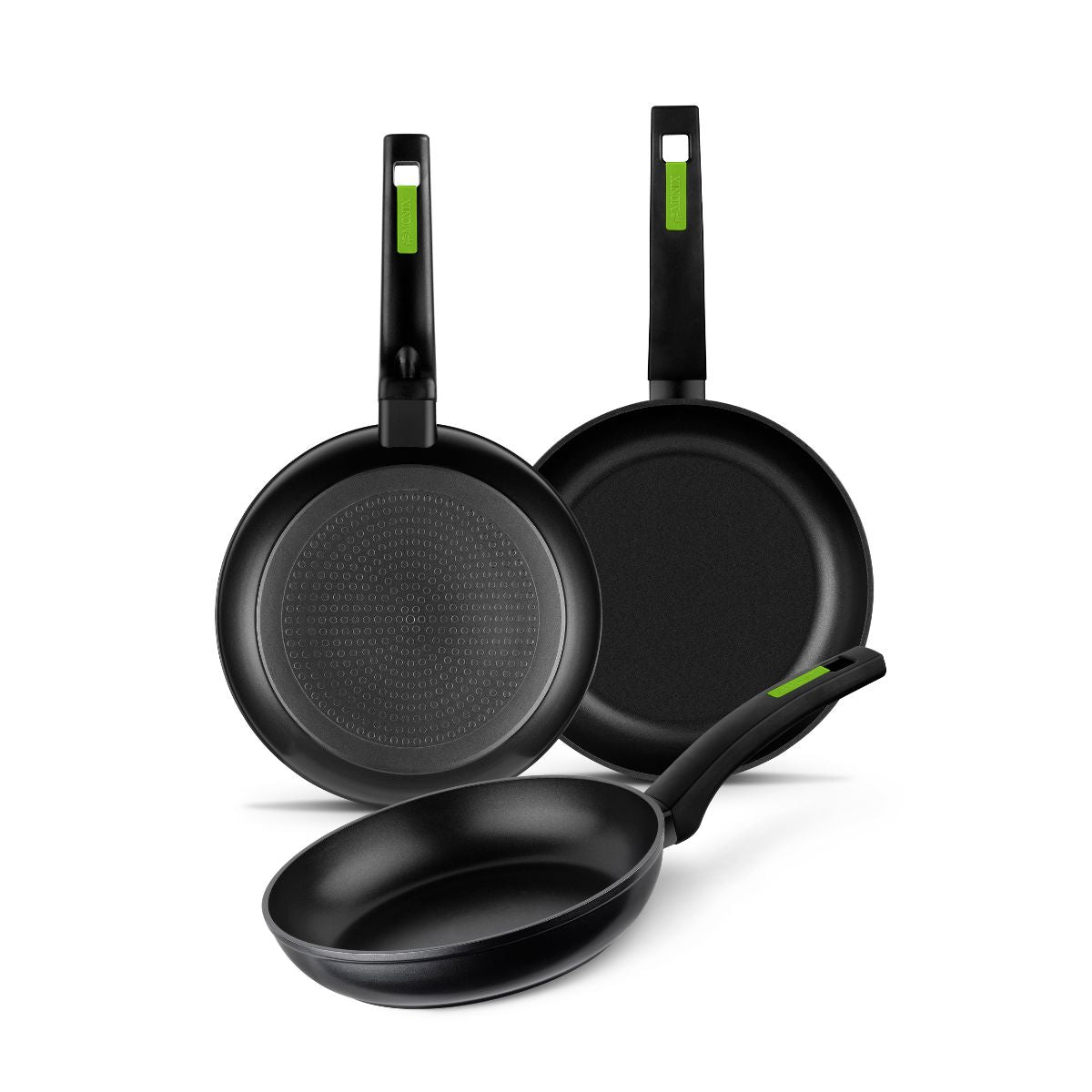 Set de 3 sartenes Monix Green M481241 de 18, 22 y 26 cm