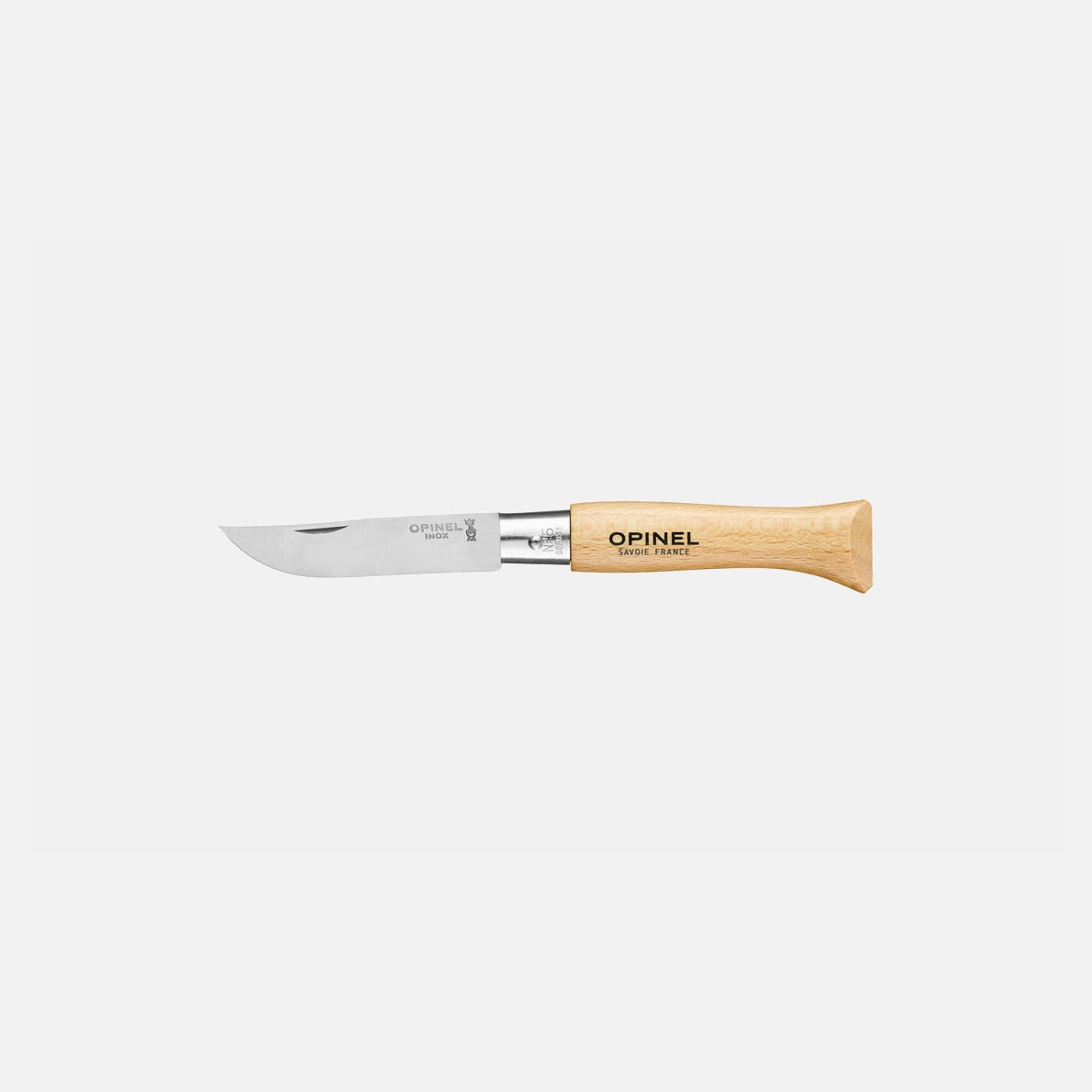 Navaja Opinel Nº5 inoxidable abierta, hoja de 60 mm