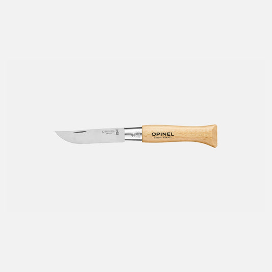 Navaja Opinel Nº5 inoxidable abierta, hoja de 60 mm
