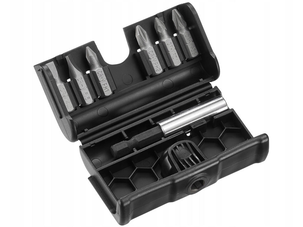JUEGO 7 PUNTAS PARA ATORNILLAR+ADAPTADOR MAGNETICO (Pz1,2, Ph1,2, SL4.5,6.5) STANLEY